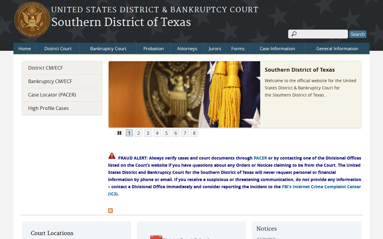 Southern District of Texas federal court site for cases arising near San Patricio County