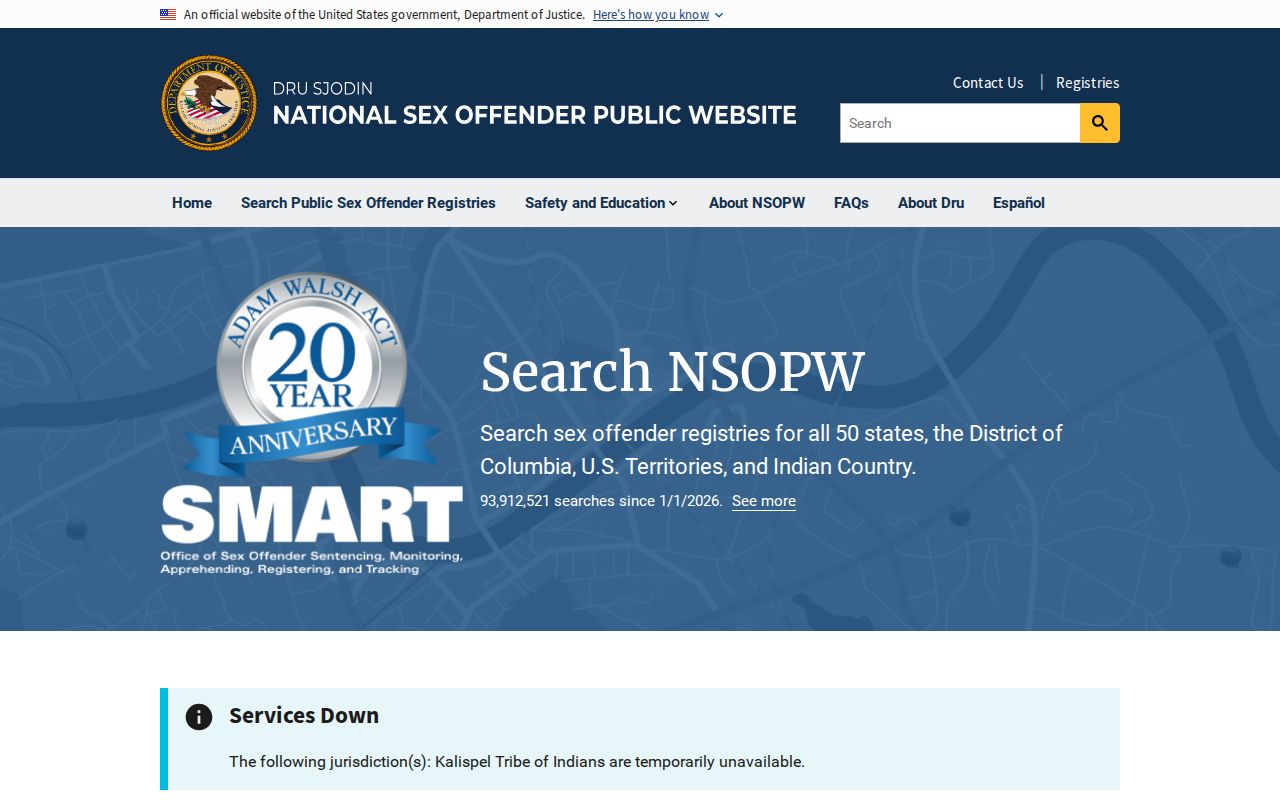 National registry search used with San Patricio County sex offender records